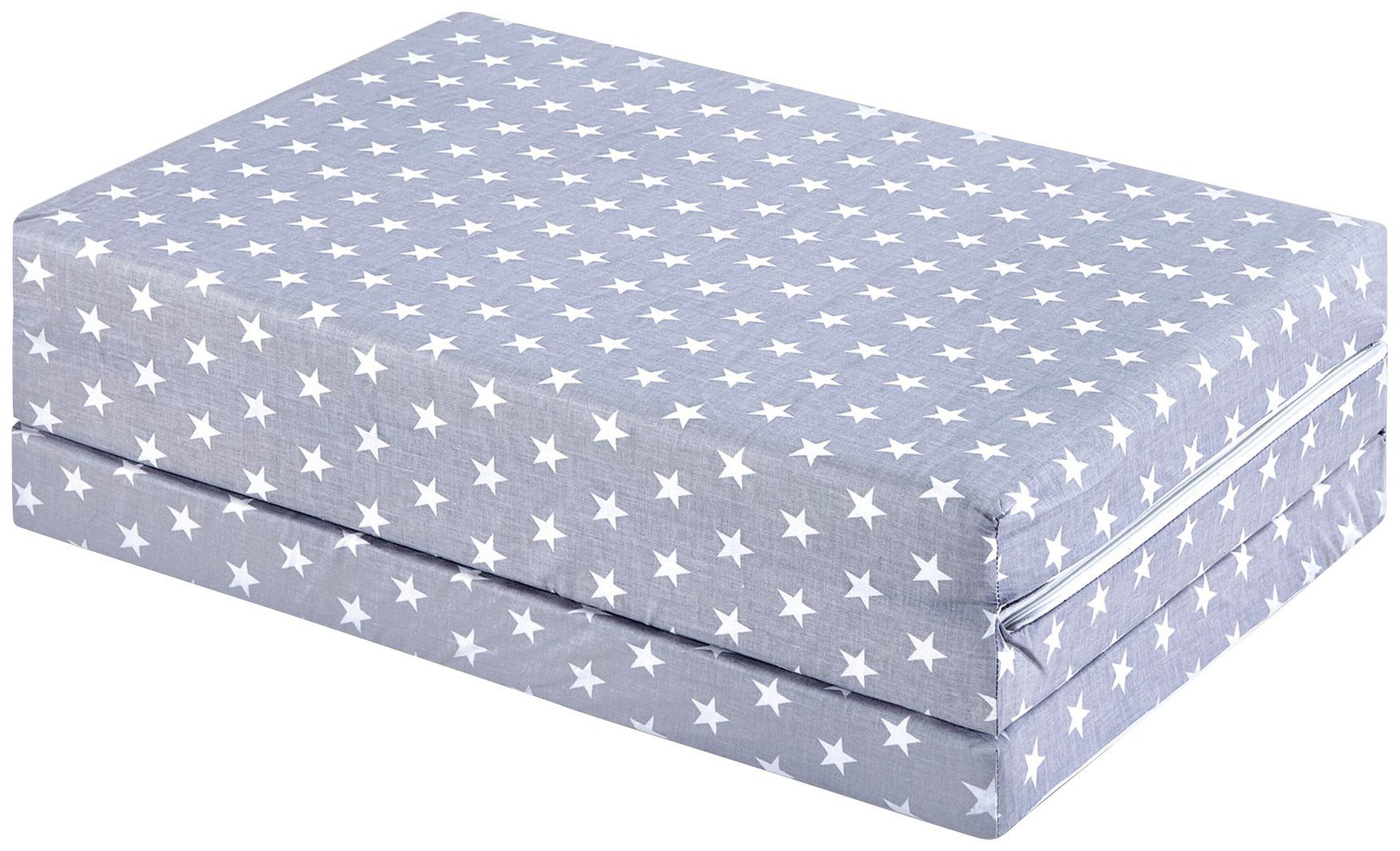 Klappmatratze Kinder-Reisematratze STAR grau, Bambini, 6 cm hoch, Qualitätsschaumstoff