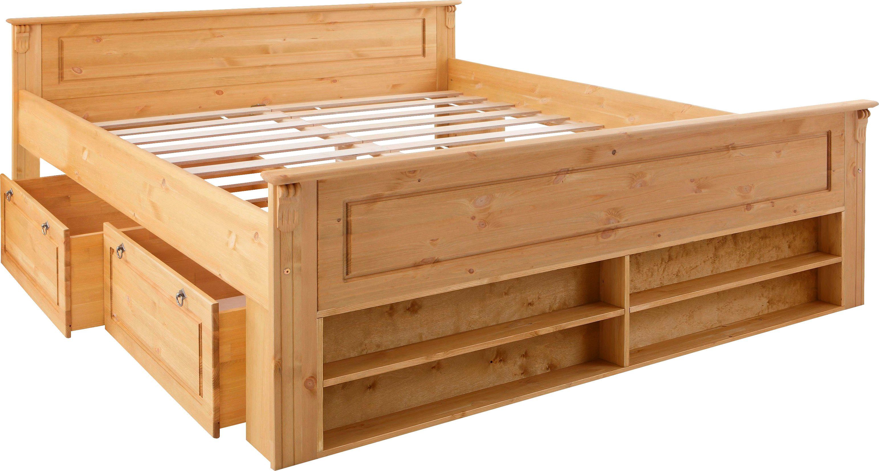 Home affaire Schlafzimmer-Set Tessin, (Spar-Set), 3 tlg. Set bestehend aus Bett 180 cm Inkl. 2x 2er Set Schubkästen