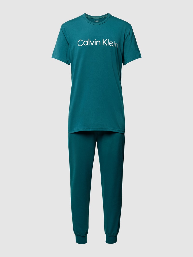 Pyjama mit elastischem Logo-Bund in blau