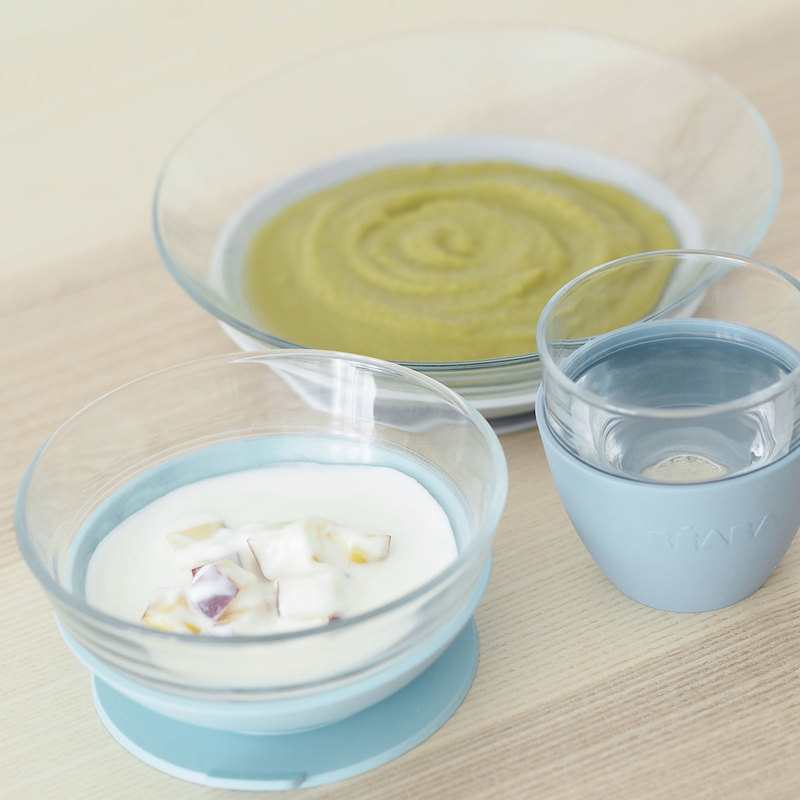 Coffret repas en verre Duralex bleu Beaba