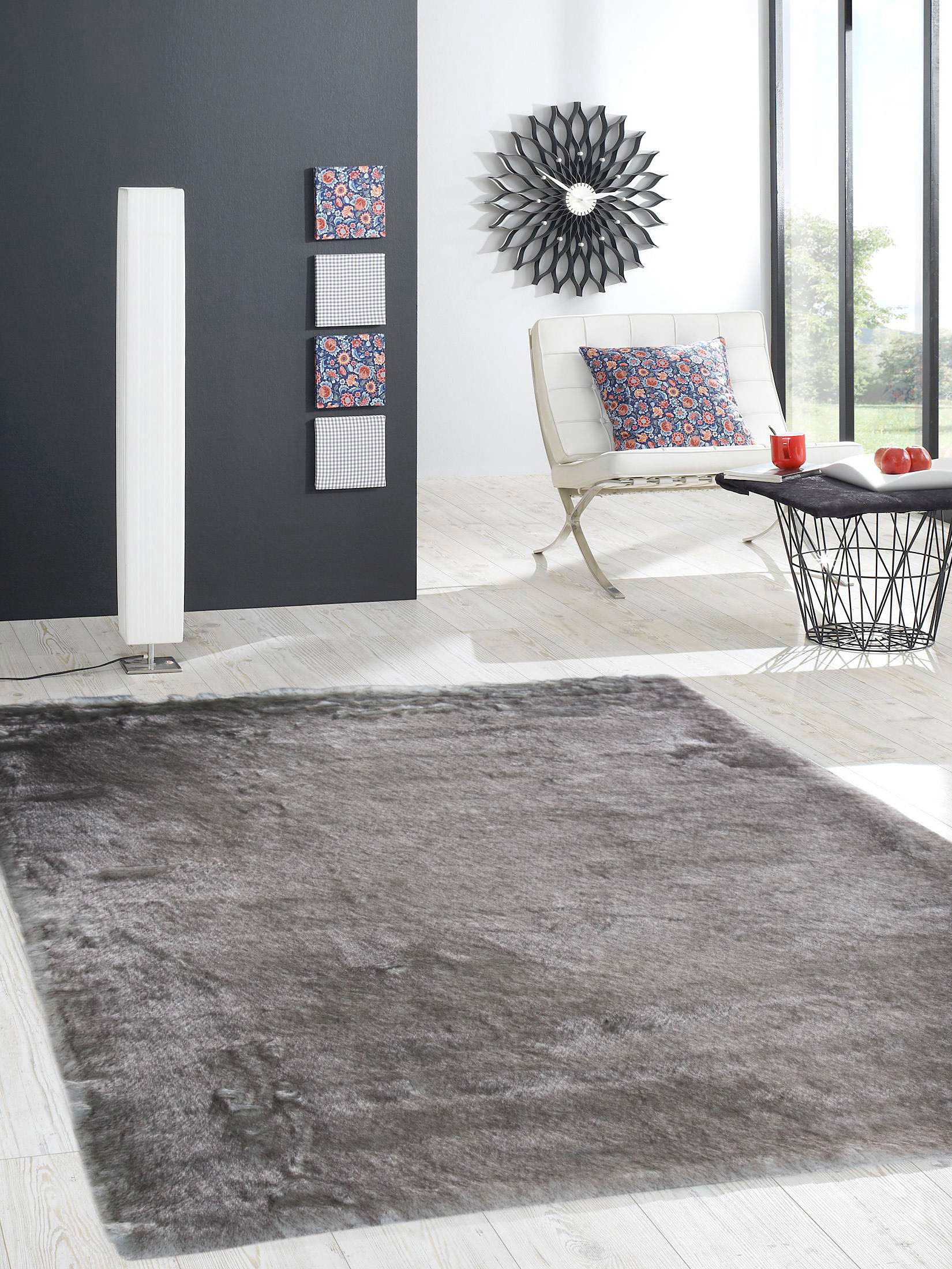 Lofthus Kunstfell-Teppich, Grey Natural