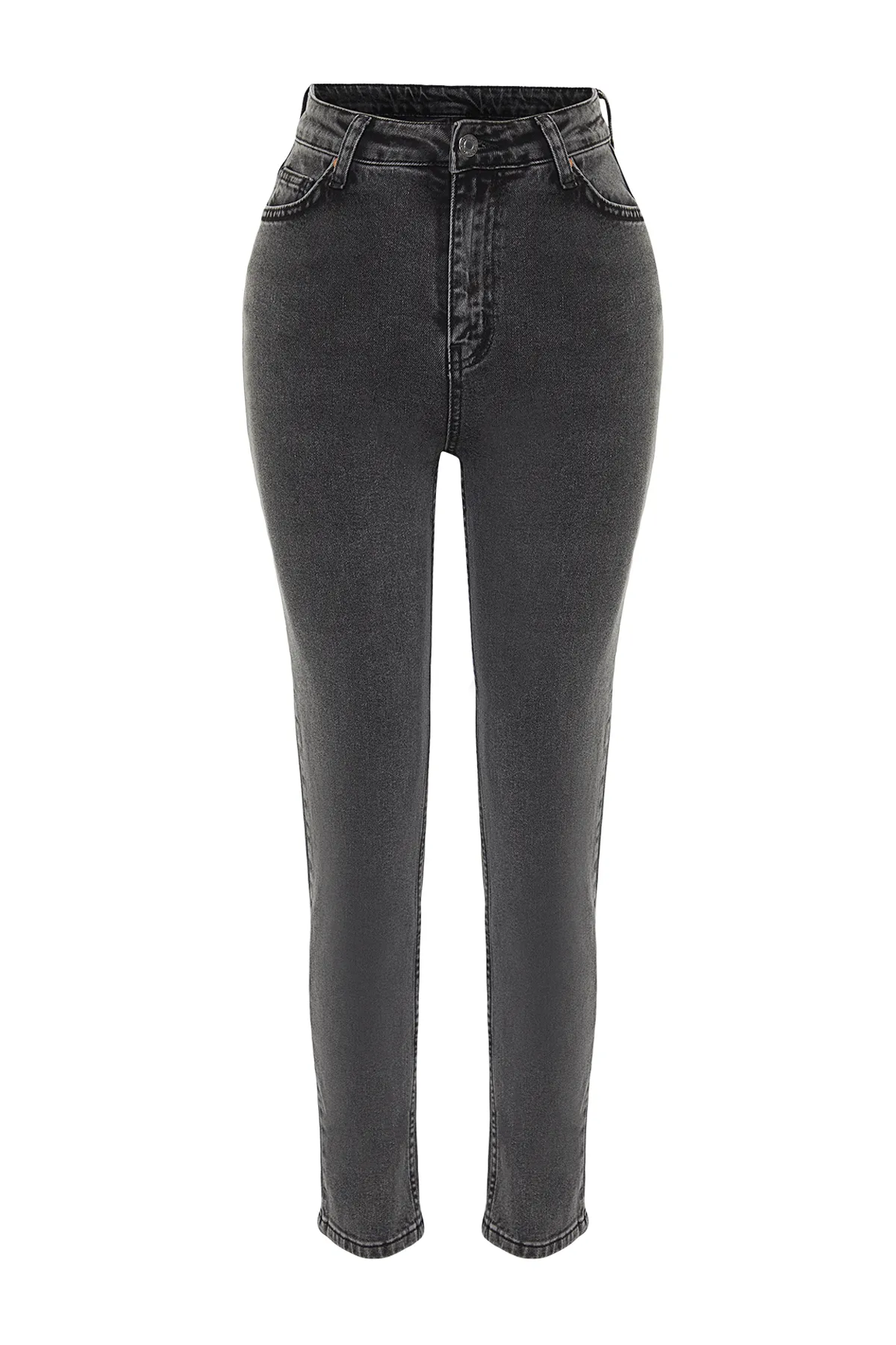 Trendyol Collection  Schwarze Slim Mom-Jeans mit hoher Taille TWOSS24JE00137