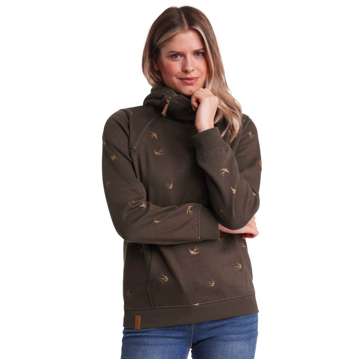 Damen Hoodie mit Schwalben-Allover