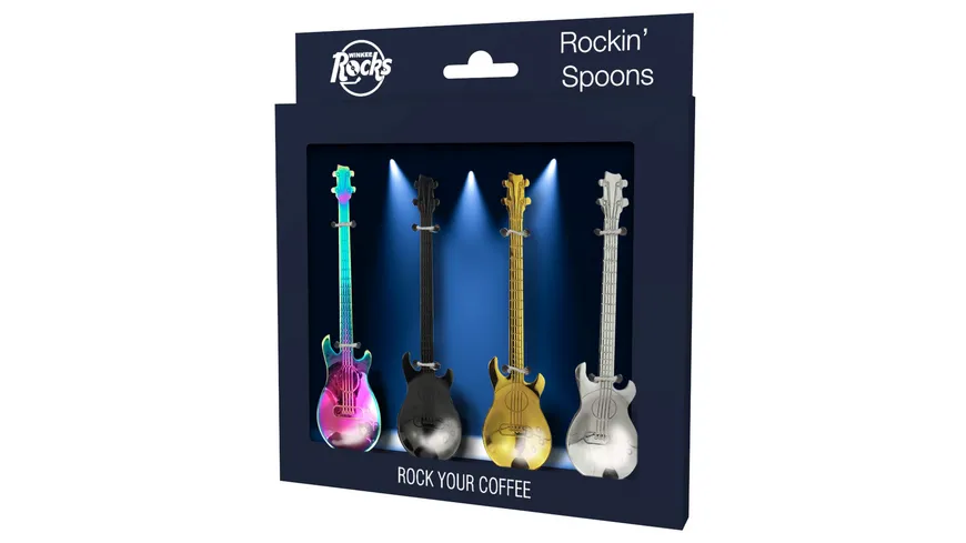 Winkee Kaffeelöffel Set Gitarren Rockin' Spoons 4-tlg.