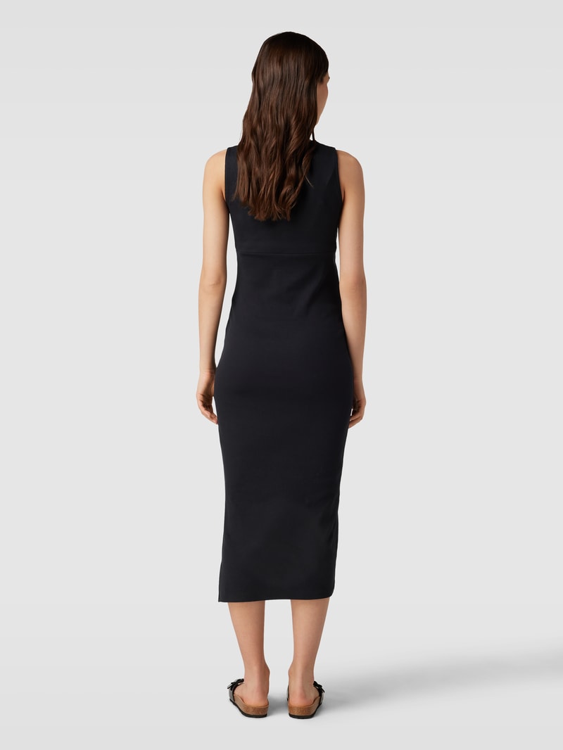 Umstands-Midikleid in Feinripp-Optik Modell 'EMILY' in schwarz