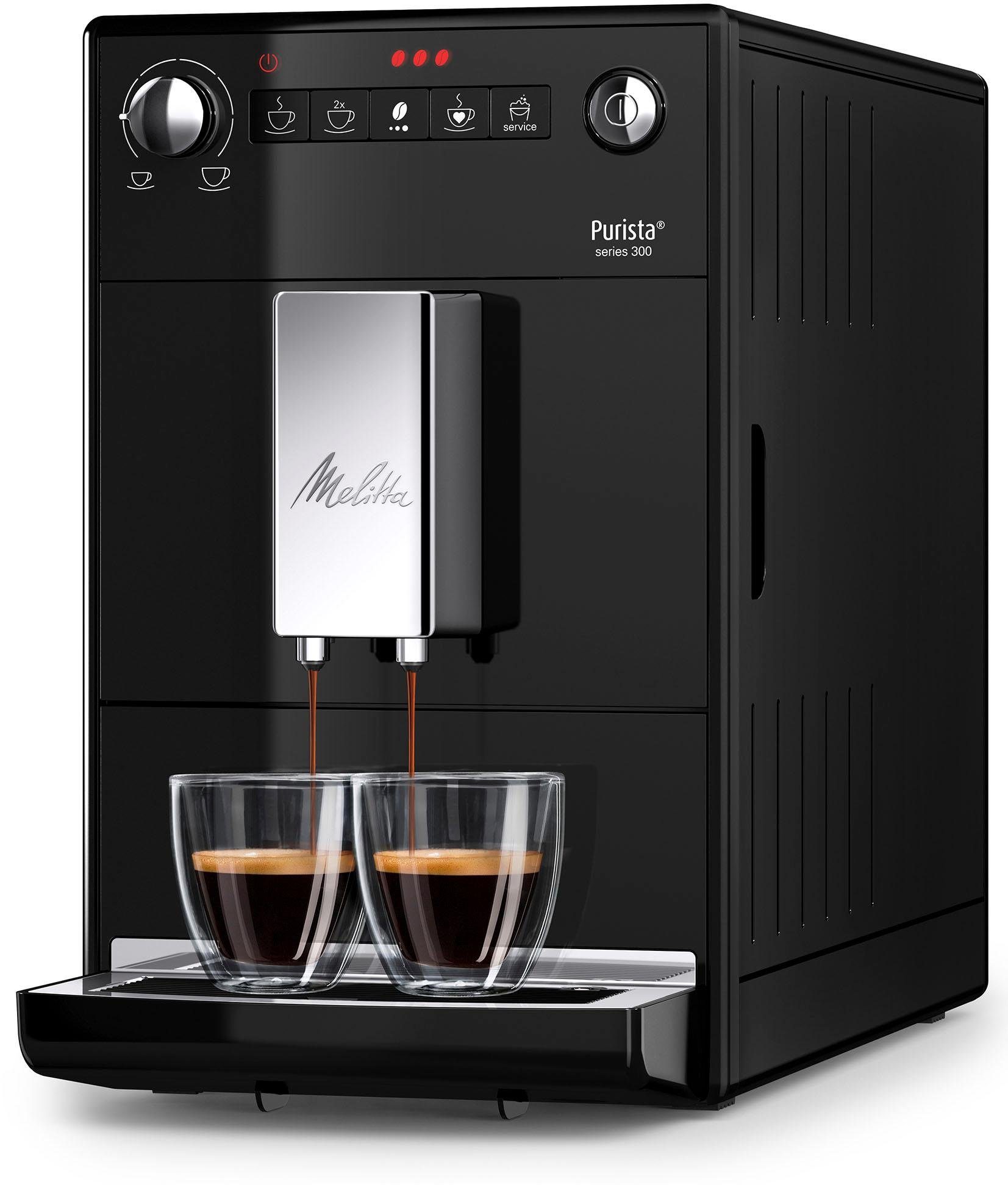 Melitta Kaffeevollautomat Purista® F230-102, schwarz, Lieblingskaffee-Funktion, kompakt & extra leise