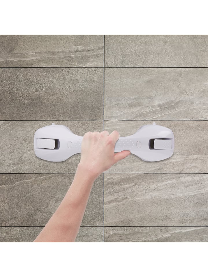 relaxdays Haltegriff mit Saugnapf in Weiß/ Grau günstig kaufen onesize
