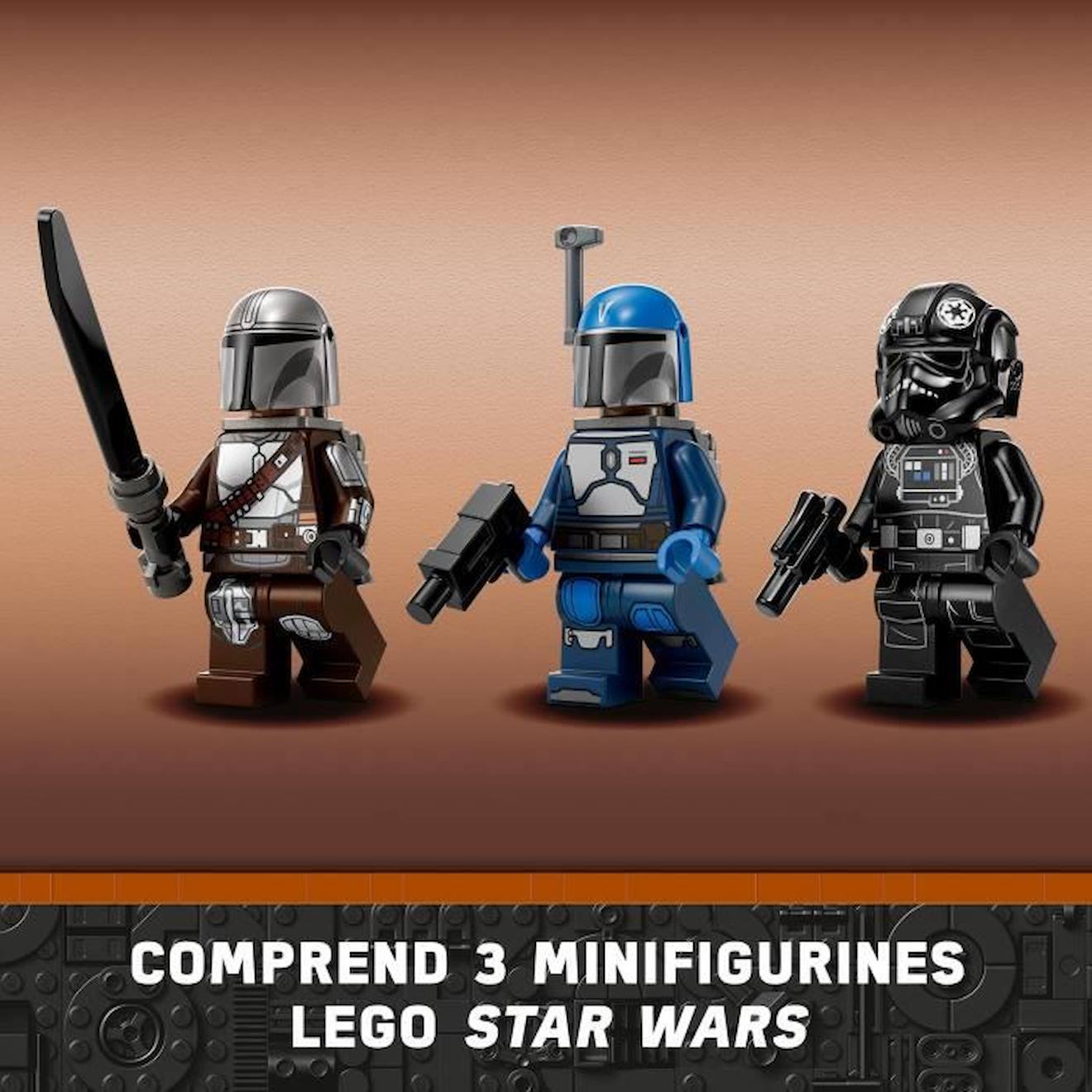 LEGO Star Wars 75348 Le Chasseur Fang Mandalorien Contre le TIE Interceptor, Jouet de Vaisseaux blanc