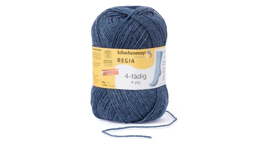 Schachenmayr Sockenwolle REGIA 4-fädig Unifarben 50 g 02137 - jeans meliert