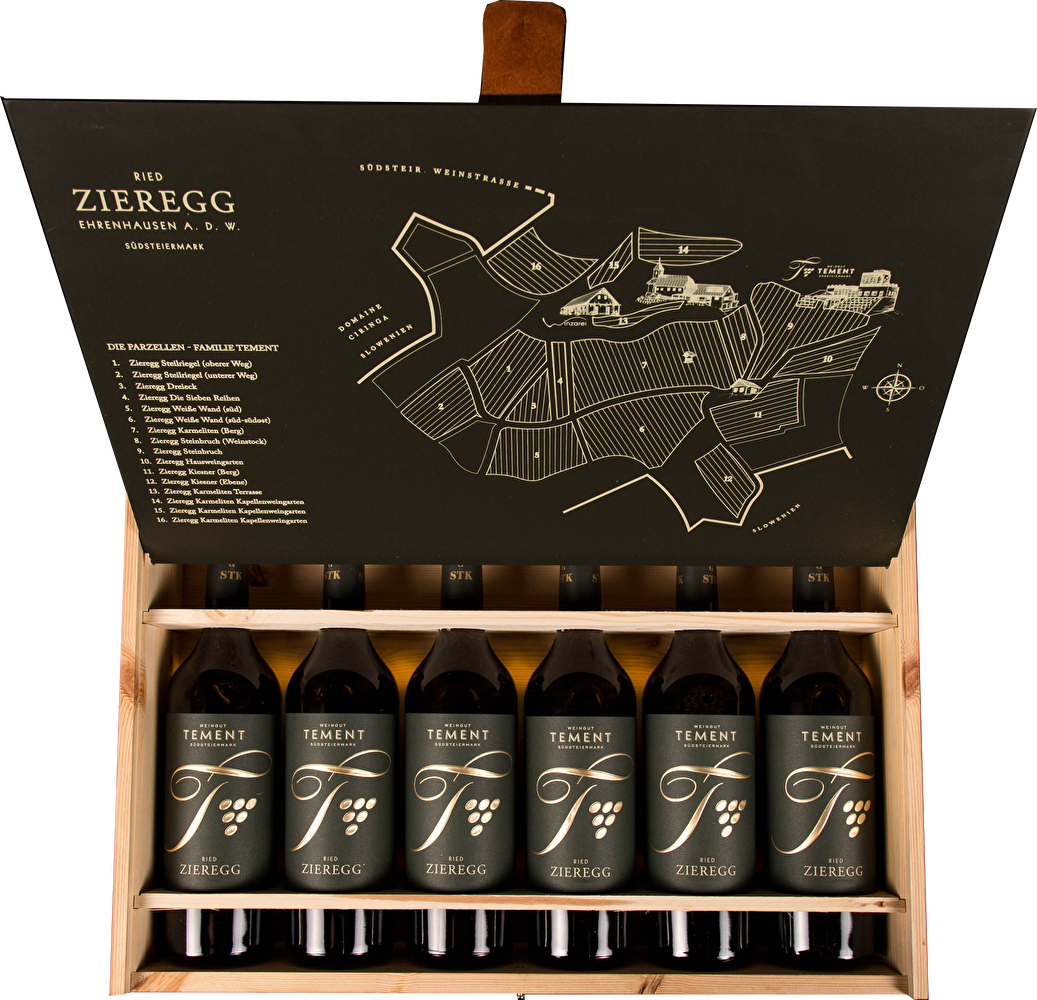 Tement Sauvignon Blanc Ried Zieregg Parzellenkollektion 2019 in Holzkiste