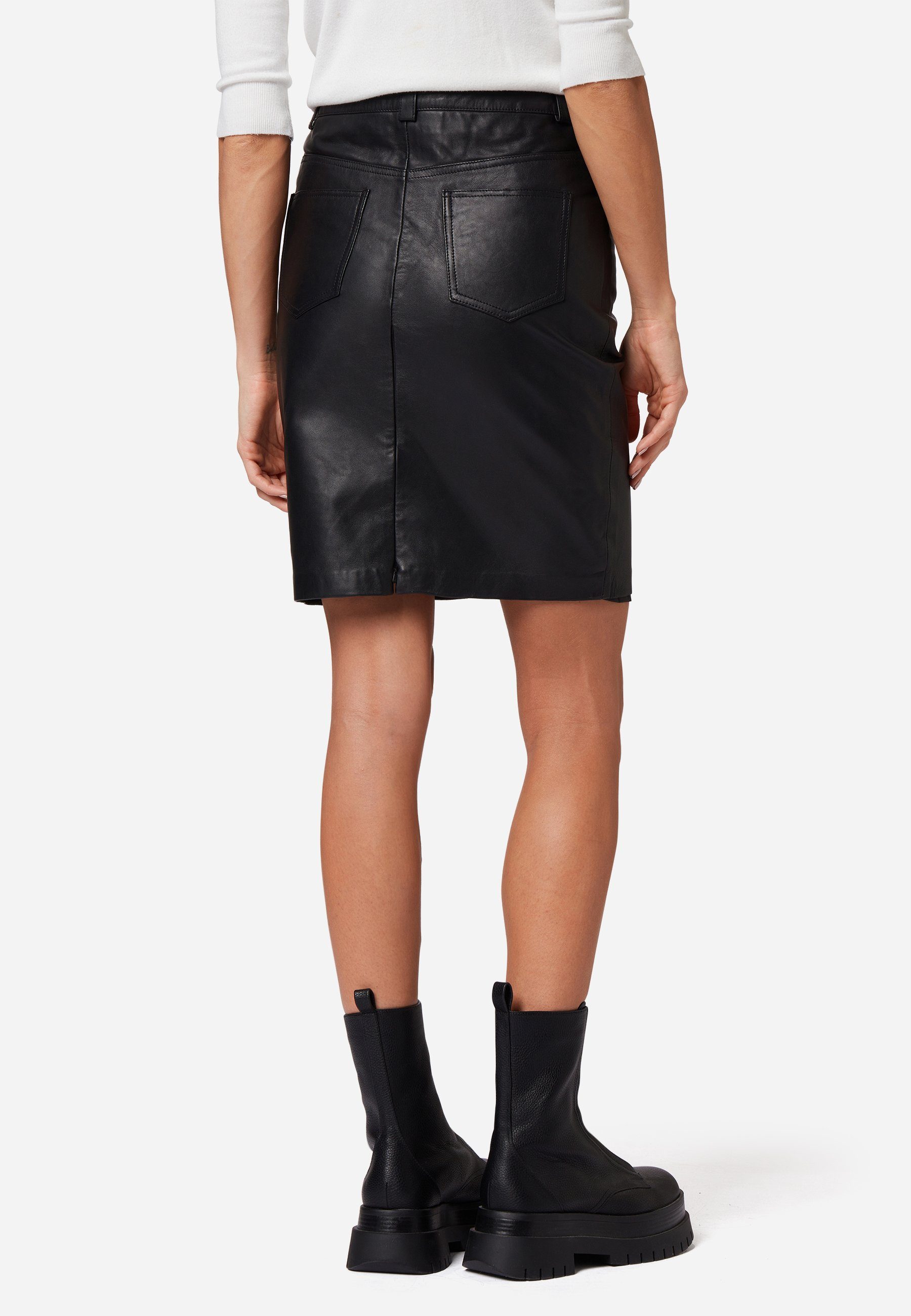 RICANO Lederrock 0132 Skirt Hochwertiges Lammleder