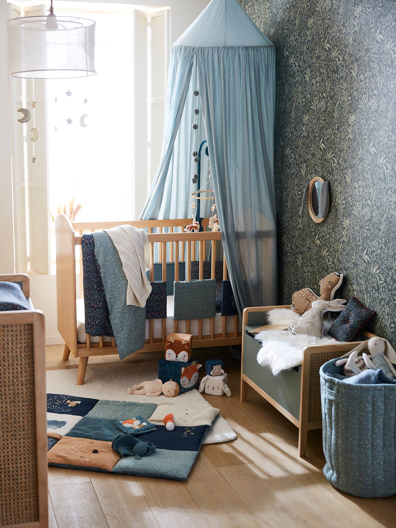 Vertbaudet Babybett KONFETTI NATUR, Massivholz - braun