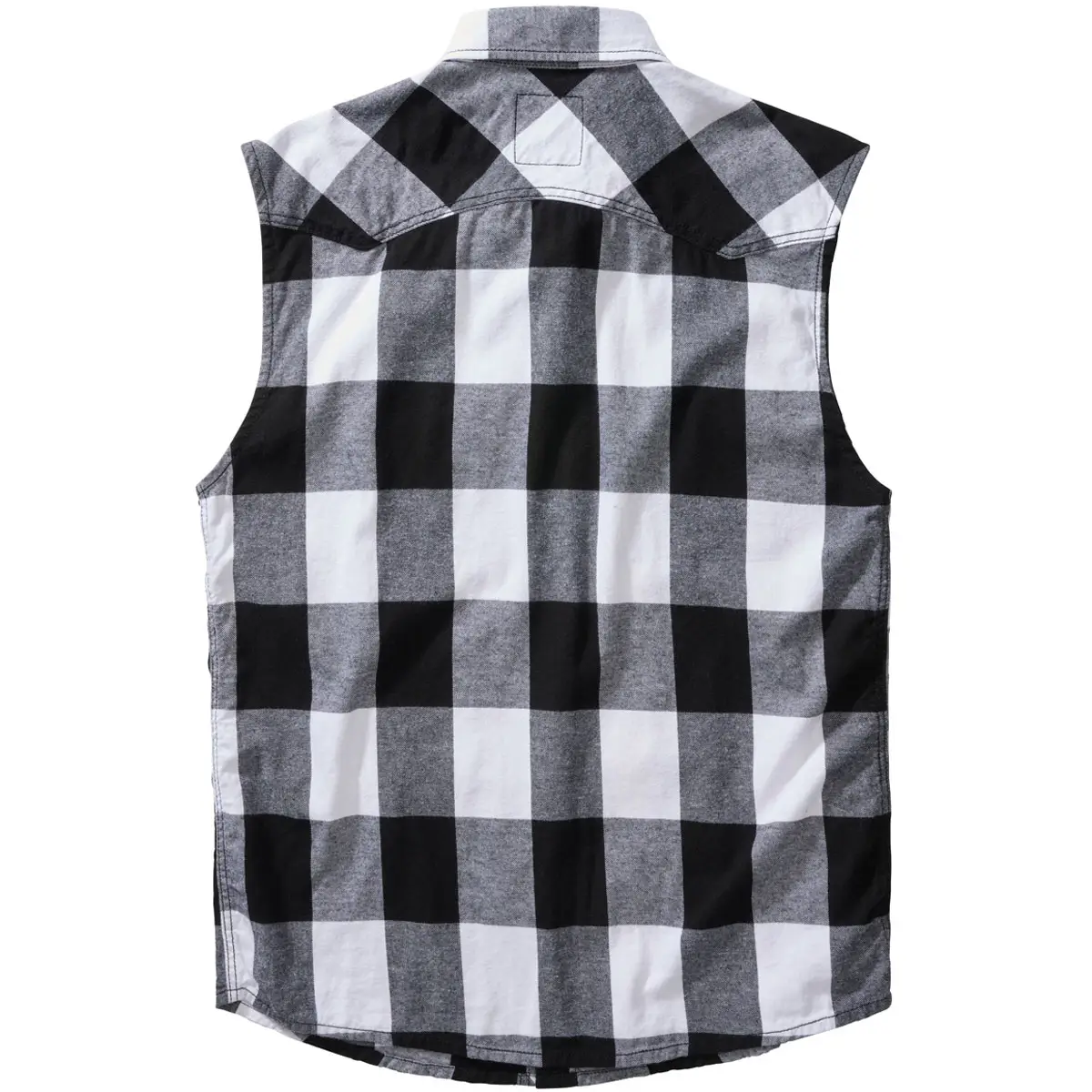 Checkshirt ärmellos weiß-schwarz