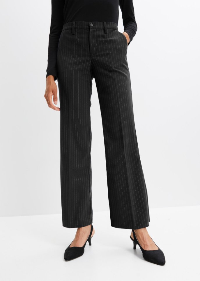 Nadelstreifen-Hose mit weitem Bein