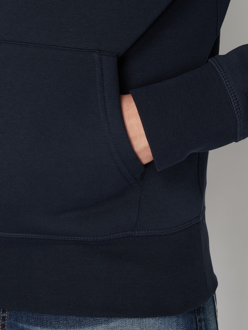 Hoodie mit Logo-Stickerei in marineblau