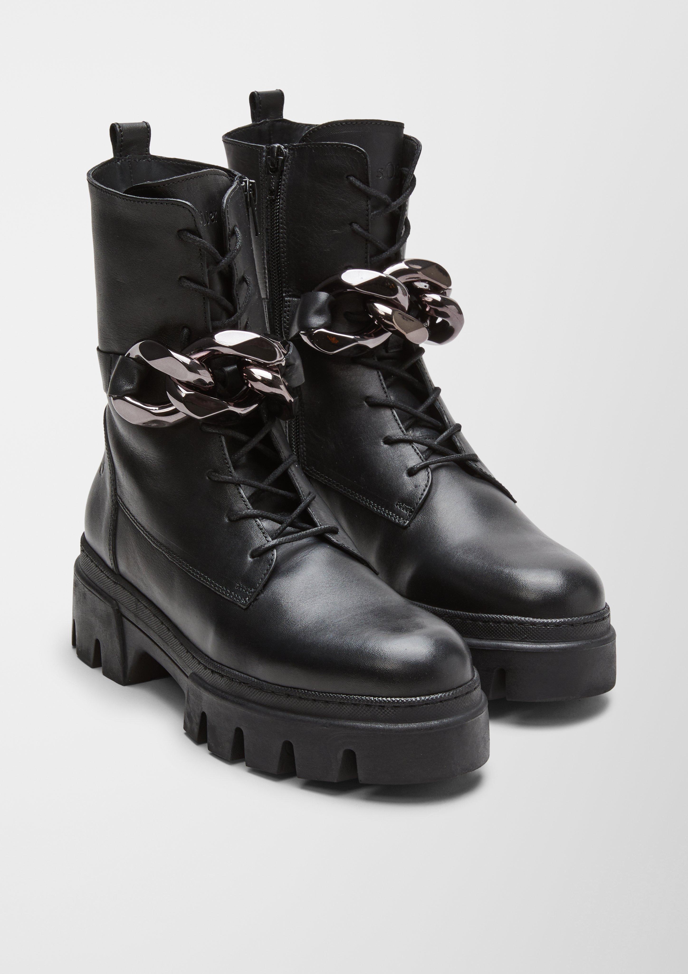 Lederstiefel mit Schmuck-Detail  6007138-001