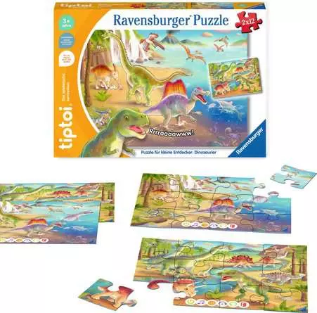 Kinderpuzzle ab 3 Jahren - tiptoi® Puzzle für kleine Entdecker: Dinosaurier - 12 Teile