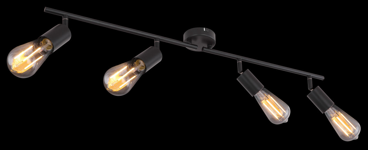 Globo Lighting - MARTHA - Strahler Metall schwarz, 4x E27