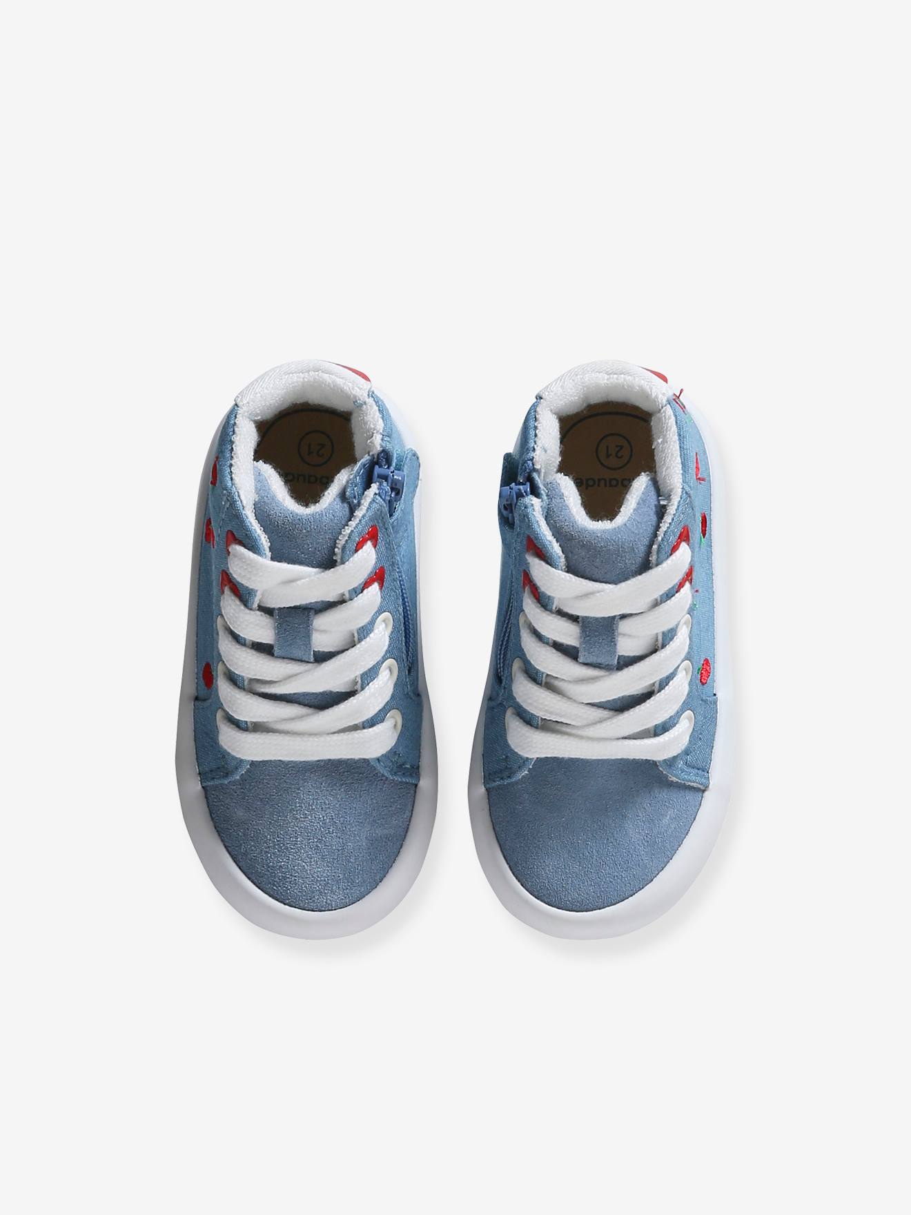 Vertbaudet Baby High-Sneakers mit Reißverschluss - blau apfel