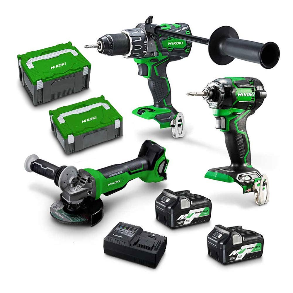 Kit combinado HIKOKI 36V Multivolt Brushless de 3 peças 2 x 2,5Ah/5,0Ah KC36DDBL2(HRZ)