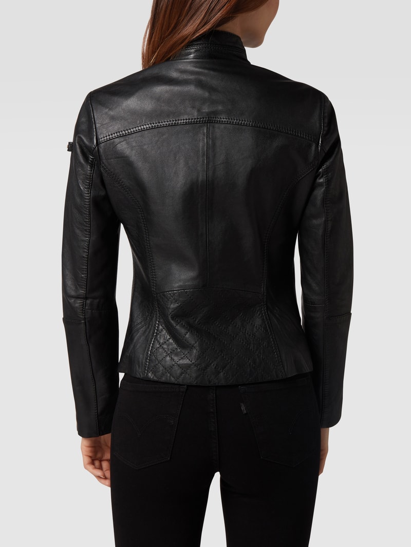 Lederjacke aus Lammnappa in schwarz