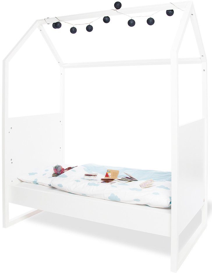 Pinolino® Babyzimmer-Komplettset Hilda & Riva, (Set, 3-St., Hausbett, Wickelkommode, Kleiderschrank), breit groß; mit Hausbett, Wickelkommode & 2-trg. Kleiderschrank