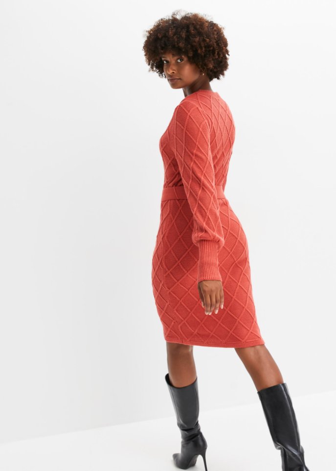 Strickkleid mit Gürtel