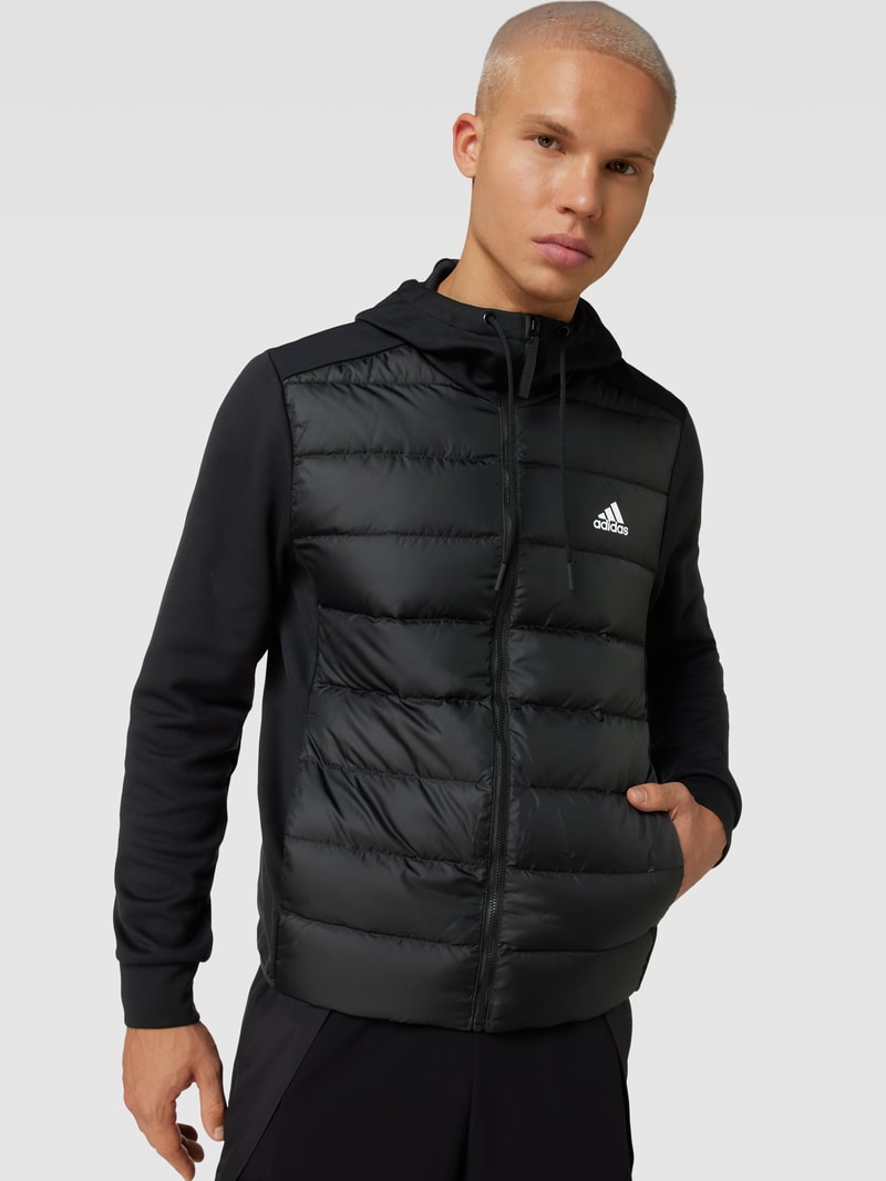 Daunenjacke mit Label-Print in schwarz
