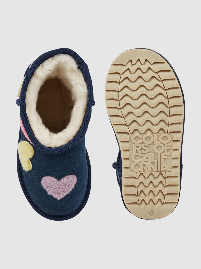 Boots aus Veloursleder in marineblau