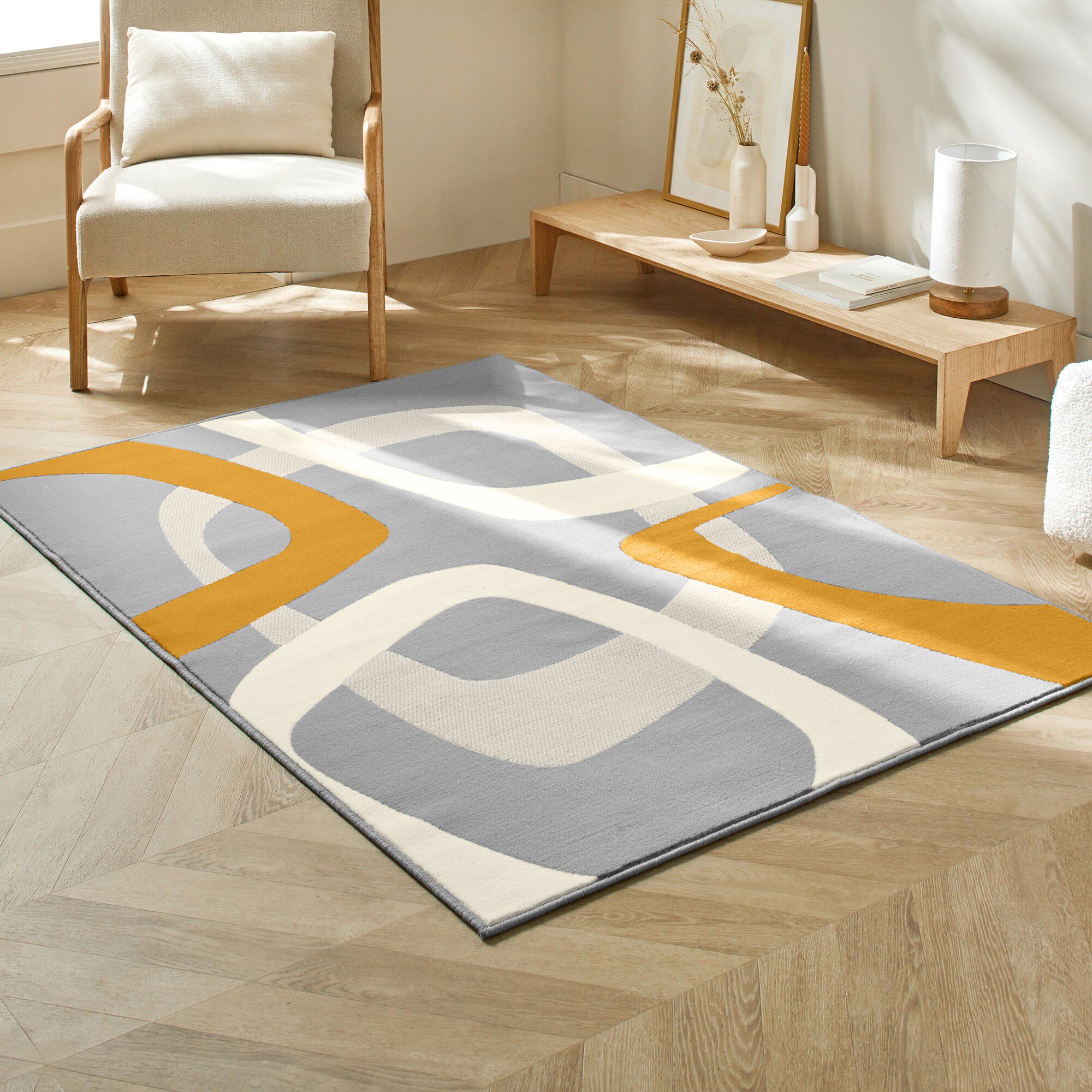 Tapis rectangulaire motif rétro
