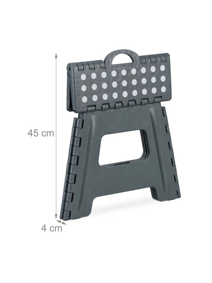 relaxdays Klapphocker in Dunkelgrau - (B)37 x (H)30 cm x (T)29 cm günstig kaufen onesize