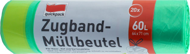 QuickPack Zugband Müllbeutel 60 Liter