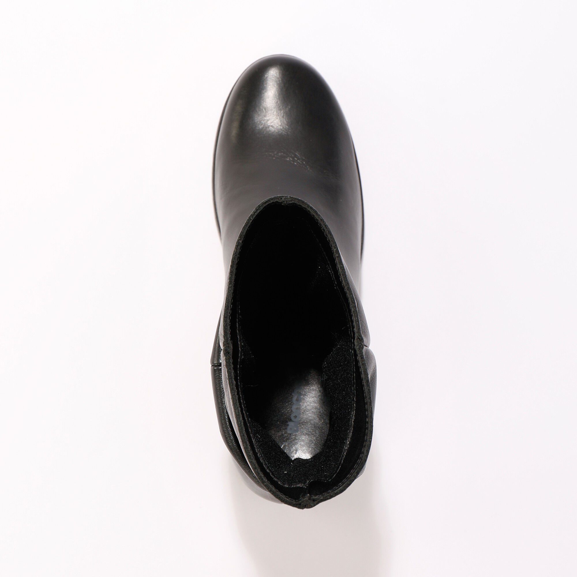 Bottes plissées mi-hautes en cuir avec semelle compensée invisible