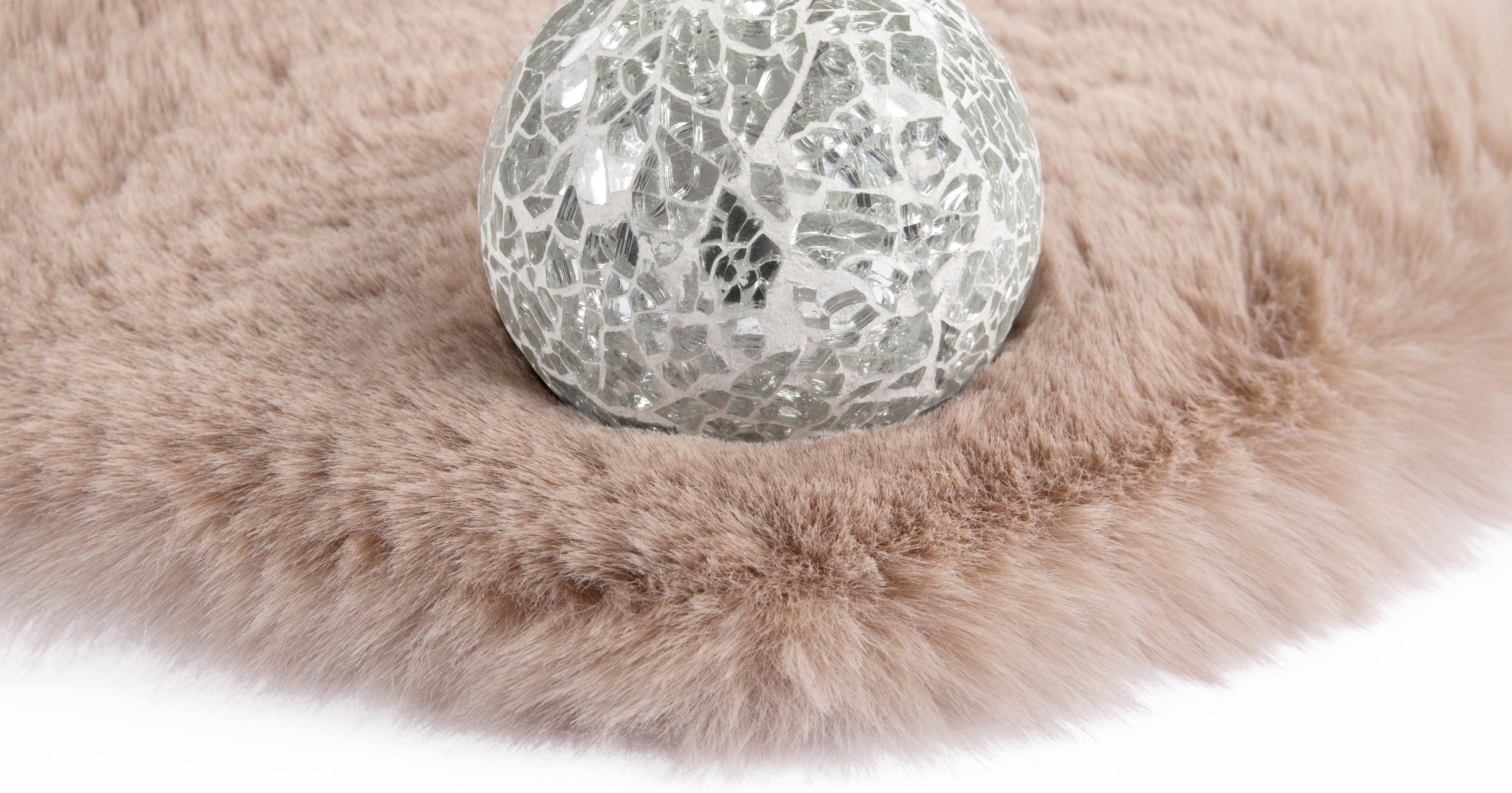 Fellteppich Rabbit 100, Arte Espina, rund, Höhe: 45 mm, Kunstfell, Kaninchenfell-Haptik, supersoft, Hochflorteppich