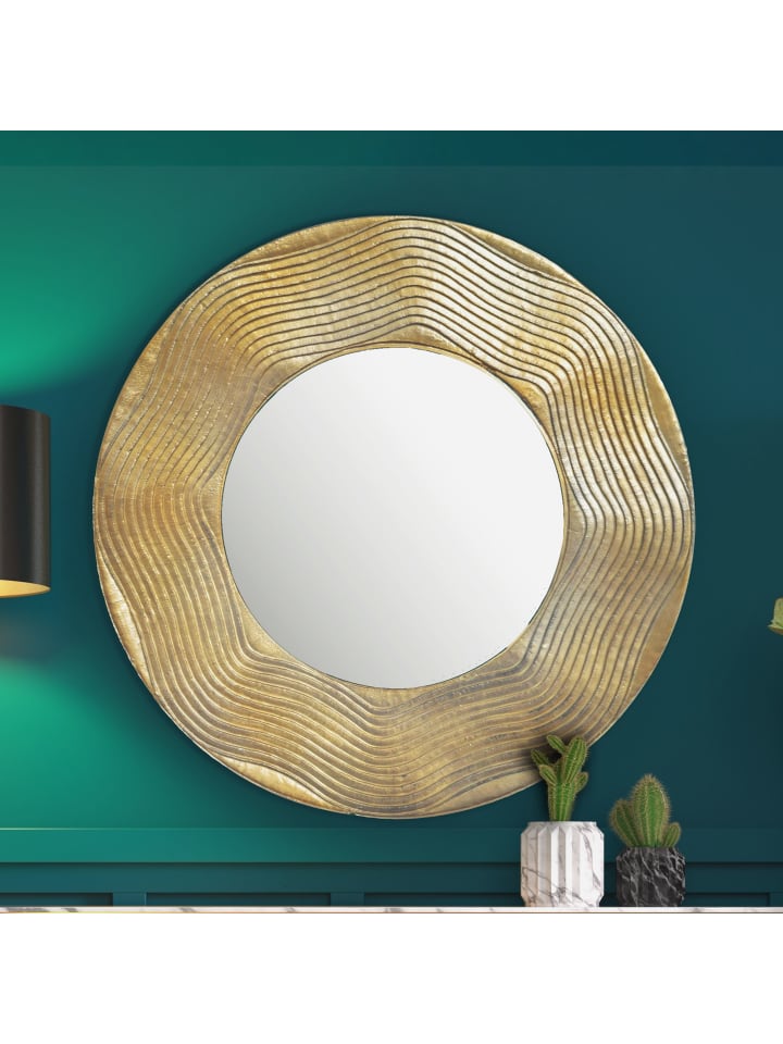 KADIMA DESIGN Wandspiegel 74 cm Metall Design Hängespiegel , Aluminium günstig kaufen onesize
