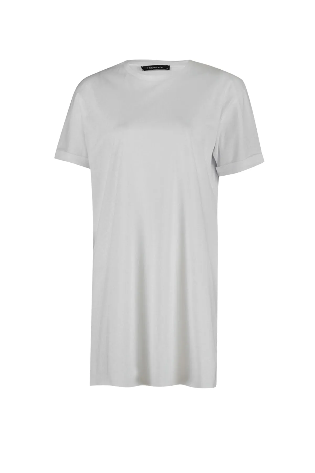 Trendyol Modest  Marineblau-weißes Basic-Strick-T-Shirt mit Schlitz und detailliertem Rundhalsausschnitt im 2er-Pack TCTSS21UK0009