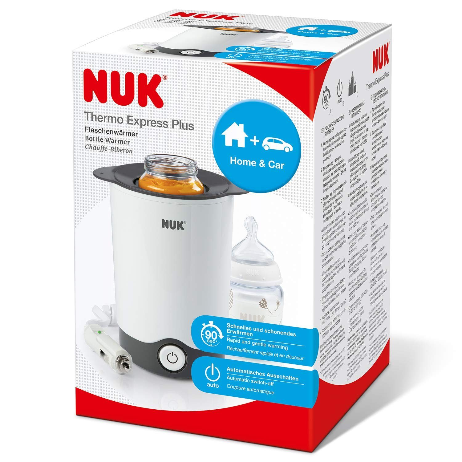 NUK Babyflaschenwärmer NUK Babyflaschenwärmer Thermo Express Plus inkl. Autoadapter-Kabel