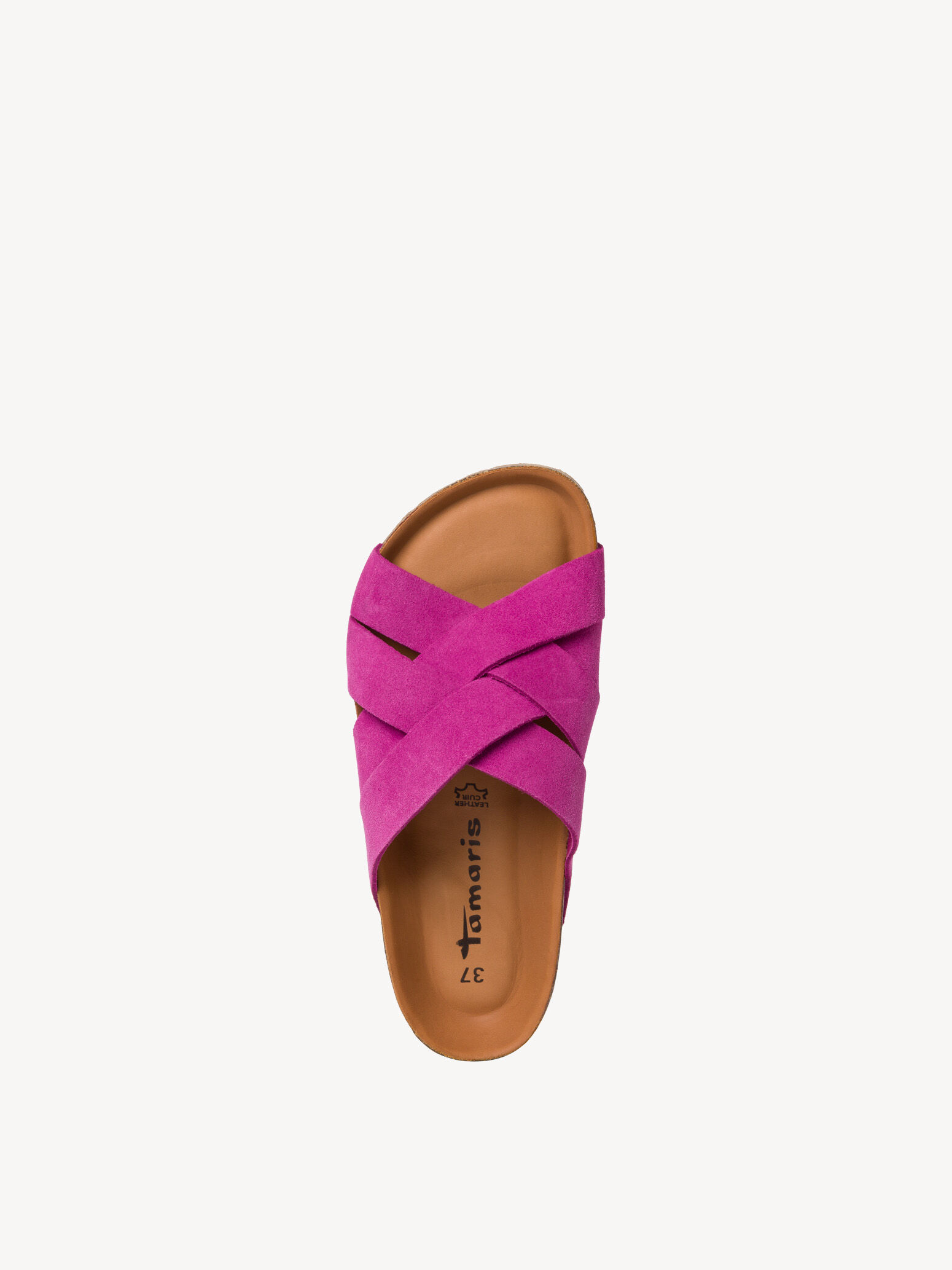 Mule en cuir - rose fuchsia