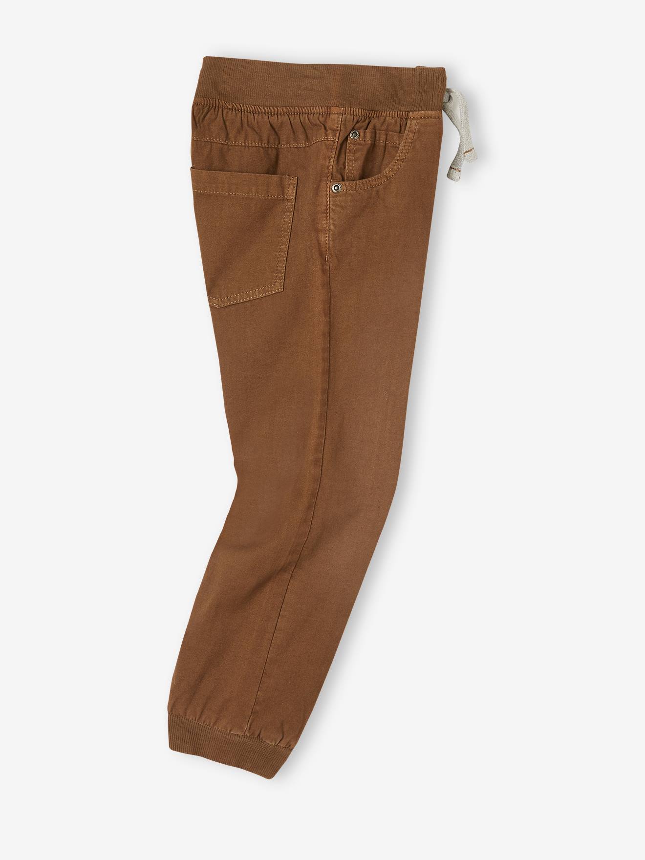 Pantalon style jogger doublé polaire garçon facile à enfiler encre