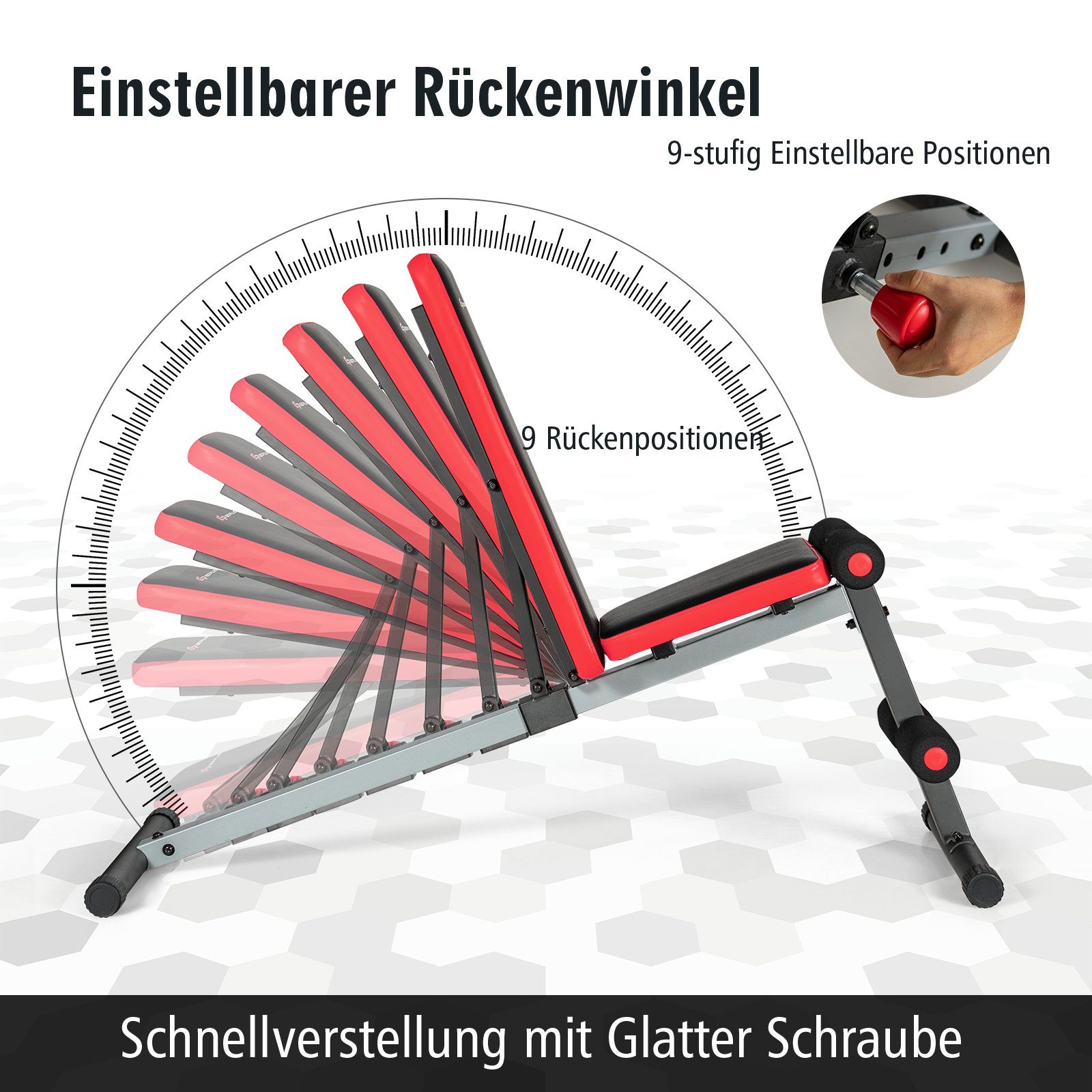 COSTWAY Hantelbank Schrägbank, 9-stufig verstellbar, bis 300kg