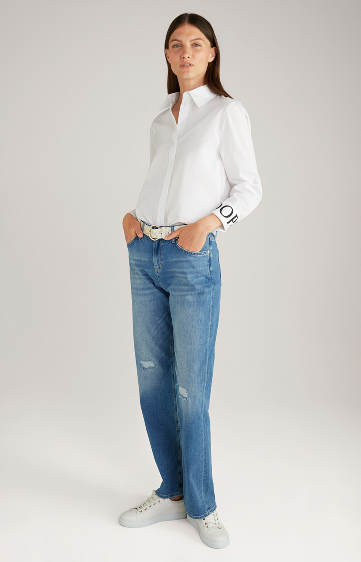 Long-Bluse in Weiß