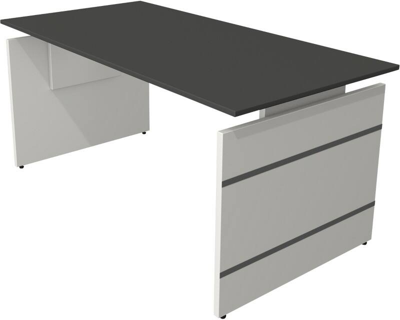 Kerkmann 114426.1 Form 4 Höhenverstellbar Sitz-Stehschreibtisch Rechteckig Weiß 1.600 x 800 x 760 mm