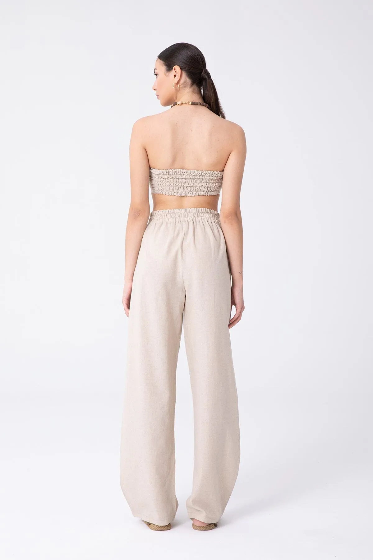 SHEISMONO  Hose - Beige - Wide Leg