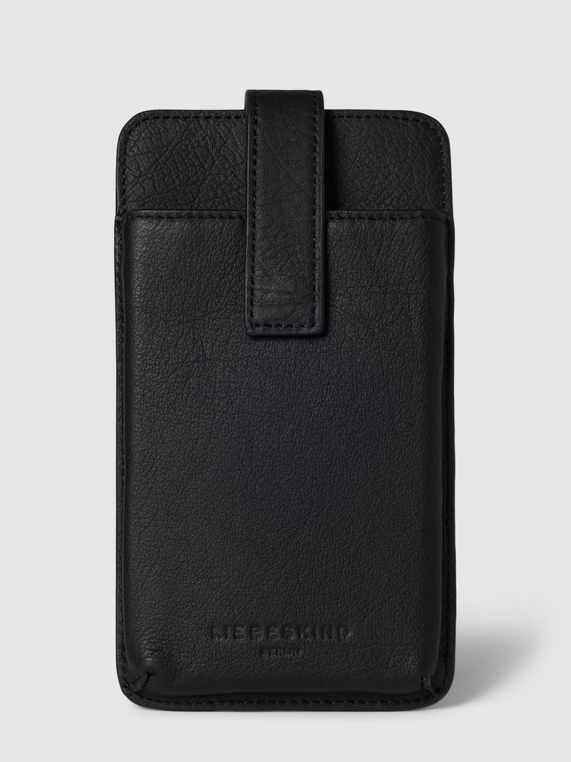 Handytasche mit Label-Detail Modell 'HARRIS' in schwarz
