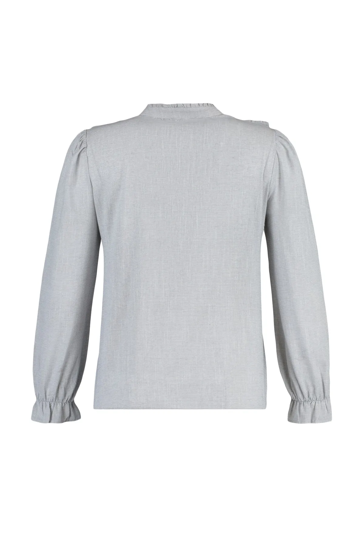 Trendyol Collection  Graue, gerüschte Webbluse TWOSS21BZ0325