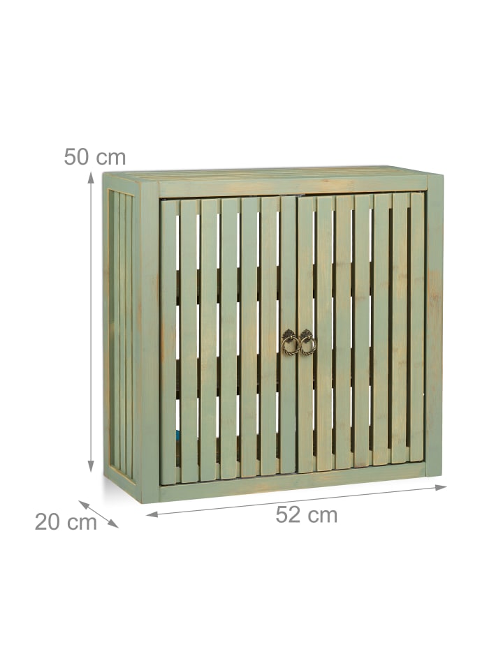 relaxdays Hängeschrank in Grün - (B)52 x (H)50 x (T)20 cm günstig kaufen onesize