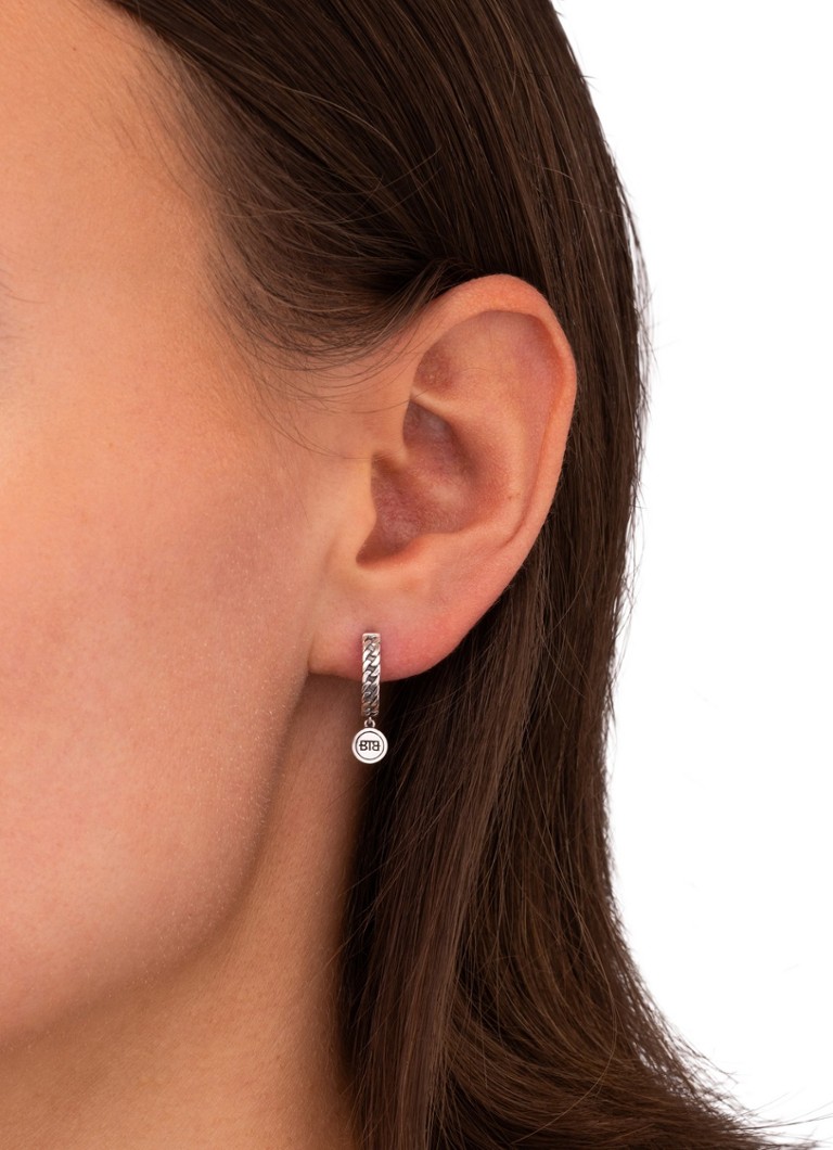 Buddha to Buddha Esther single silver hoop earring