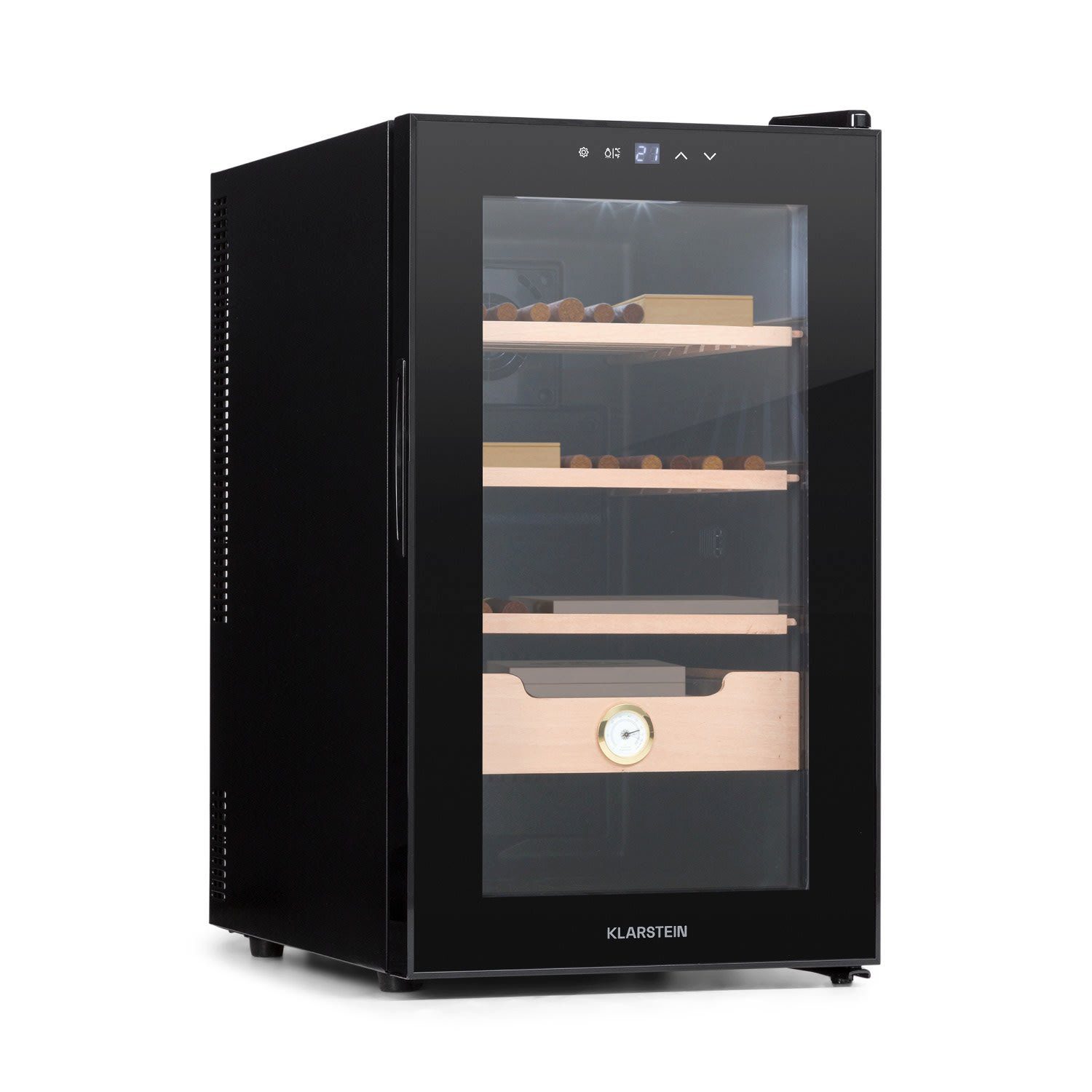 Klarstein Humidor HEA-Senator50-BLK, Humidor Zigarre Humidor Befeuchter elektrisch Humidor Schrank