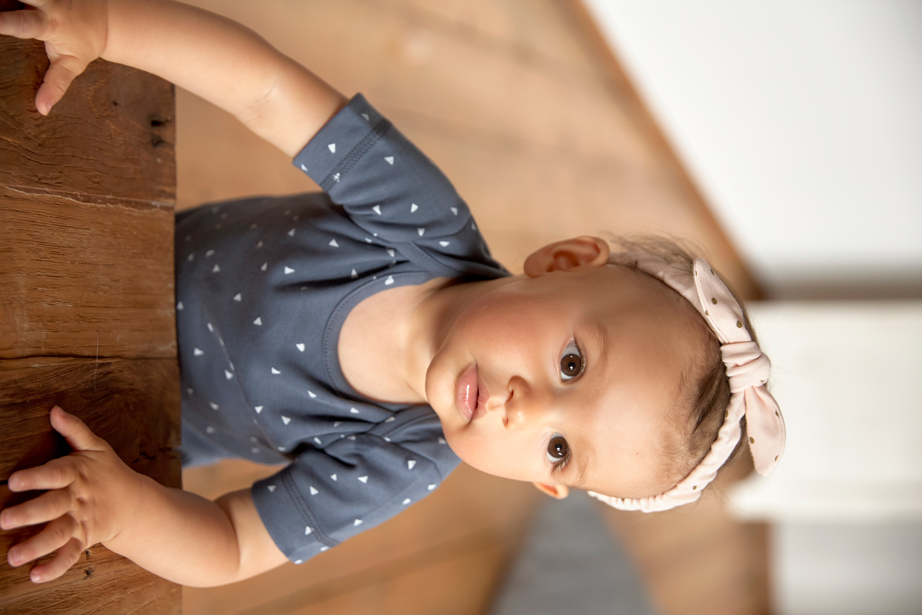 Baby Wickelshirt - Bio Baumwolle, Triangle, Blau