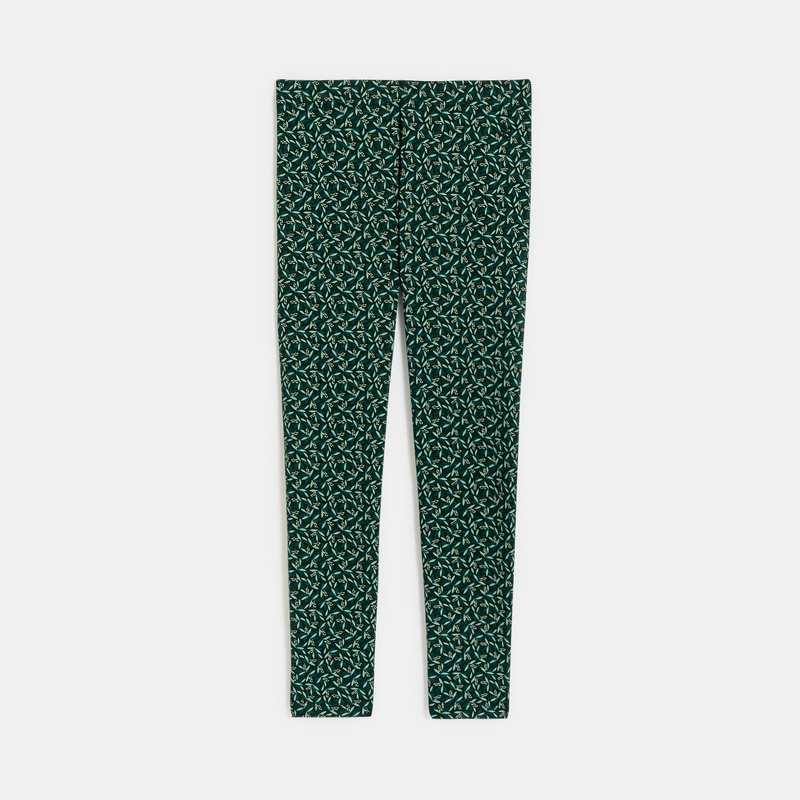 Leggings imprimés vert fille